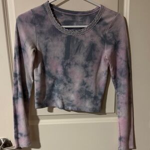 American Eagle Outfitters Tie-Dye Long Sleeve Top
